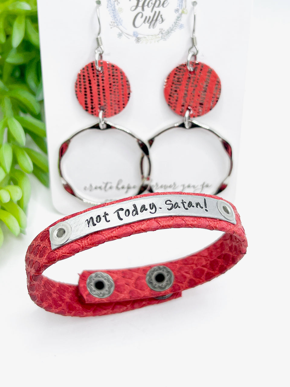 Crimson Red | 7 Phrases | Leather Skinny Bracelet | Adjustable Skinny Bracelets Create Hope Cuffs 