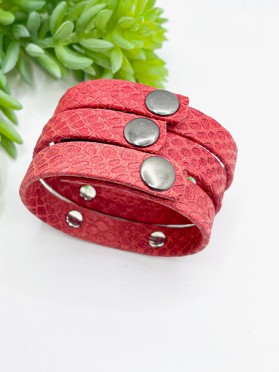 Crimson Red | 7 Phrases | Leather Skinny Bracelet | Adjustable Skinny Bracelets Create Hope Cuffs 