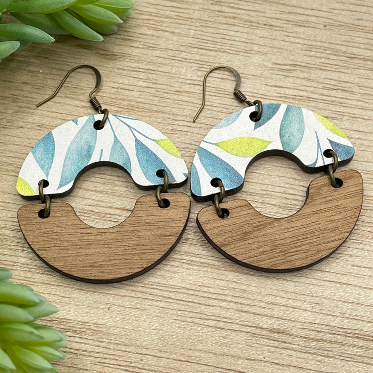 Fresh Breeze White Stacked Circle | Wood Earrings | Hypoallergenic | Women Wood Earrings Create Hope Cuffs 