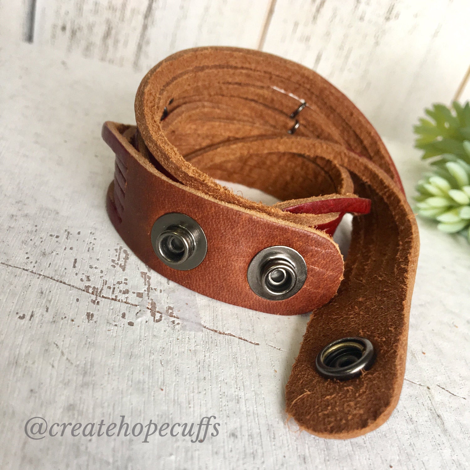 Just Breathe Silver Bar Red Leather Wrap Bracelet, adjustable Leather Wrap Create Hope Cuffs 