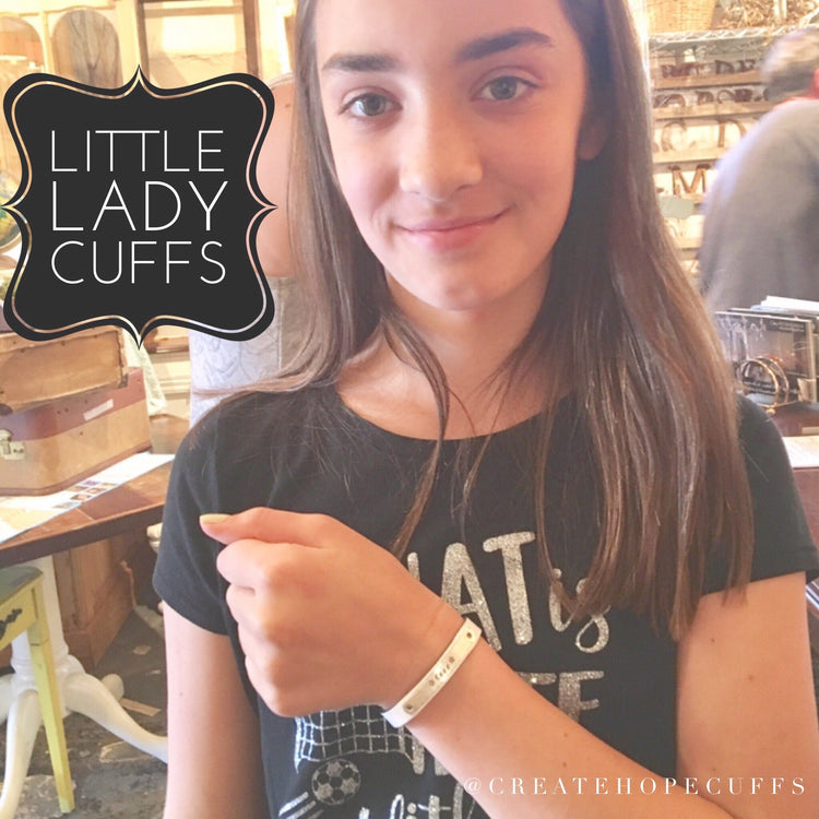 LITTLE LADY Leather Bracelet | Girls Age 3-12 | Petite Empowerment Jewelry | Personalized | Adjustable Skinny Bracelets Create Hope Cuffs 