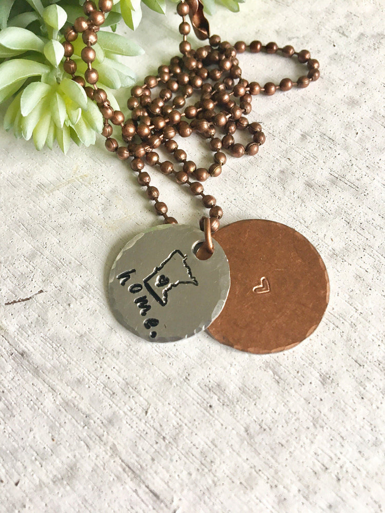 Minnesota HOME, Minnesota Catch Phrases, Copper & Silver Vintage Necklace Vintage Necklace Create Hope Cuffs 