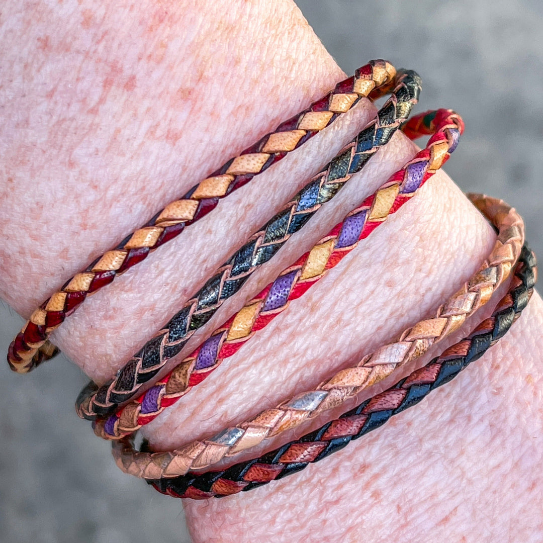 New! 3mm Braided Leather Bracelets | 9 MORE colors | Magnetic Closure | Unisex Bracelets Create Hope Cuffs 