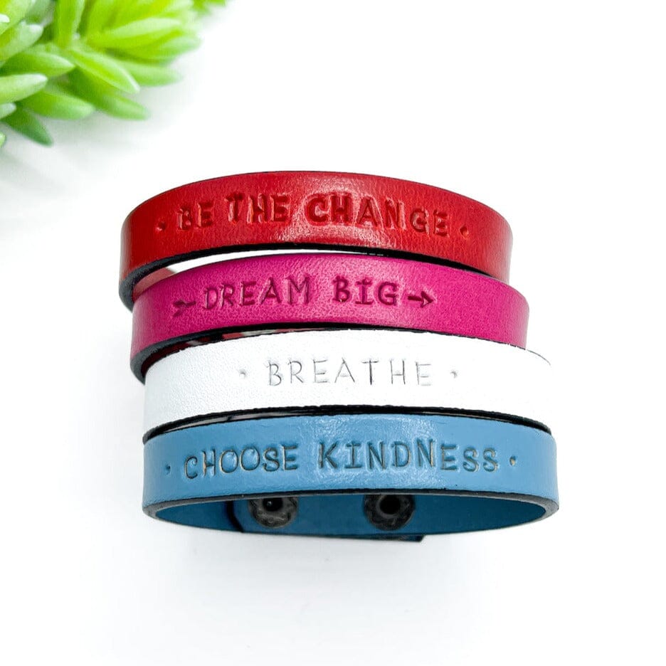New! Imprinted Inspo | 4 Colors | Leather Skinny Bracelet | Adjustable Skinny Bracelets Create Hope Cuffs 