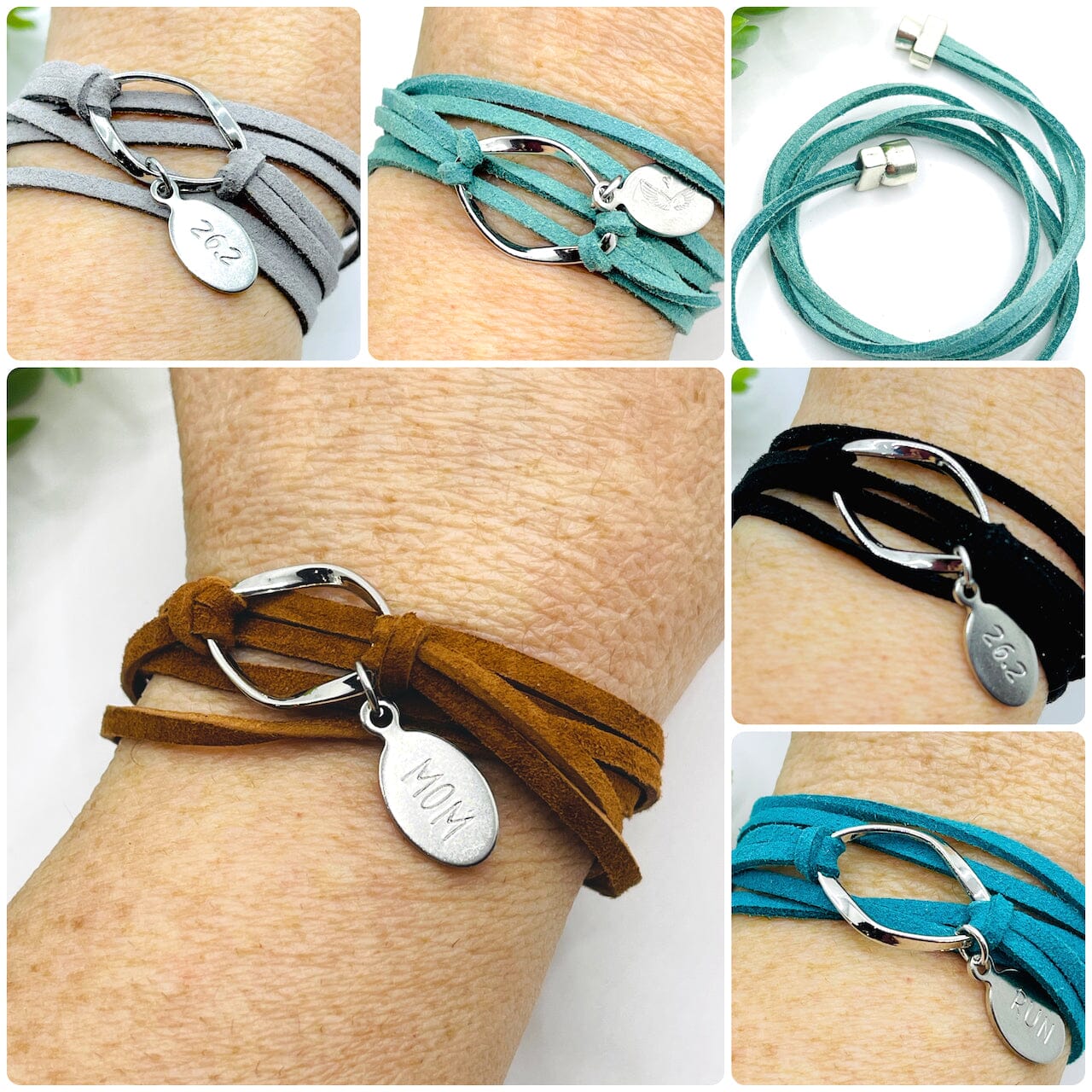 New Pendant Wraps | CHOOSE YOUR CHARM | Leather Wrap Bracelet | Women | Magnetic Leather Wrap Create Hope Cuffs 