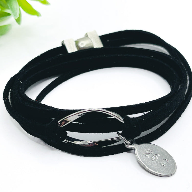 New Pendant Wraps | CHOOSE YOUR CHARM | Leather Wrap Bracelet | Women | Magnetic Leather Wrap Create Hope Cuffs Black (Best Seller!) MOM 