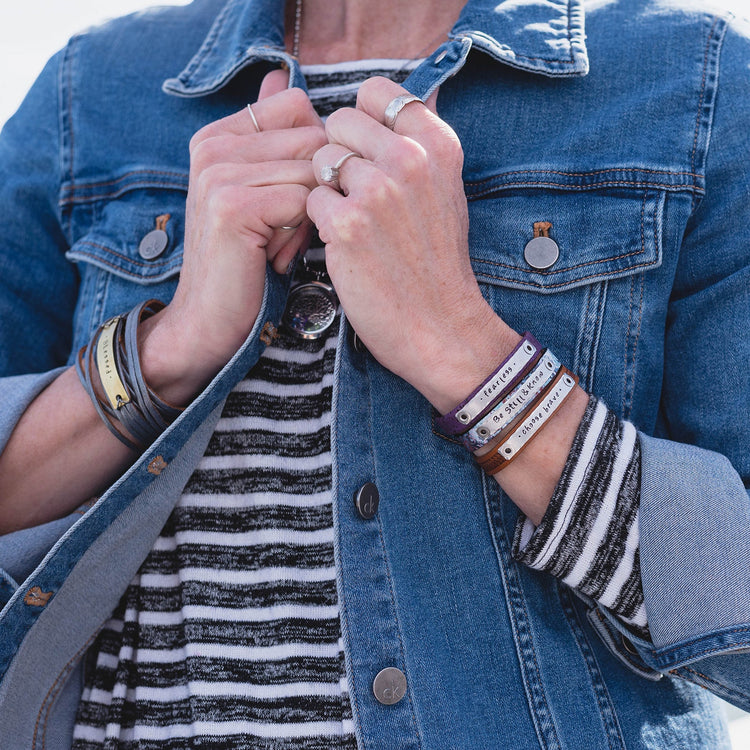 Nordic Lagom Collection | Skinny Leather Bracelets | Women Teens | Adjustable Skinny Bracelets Create Hope Cuffs 
