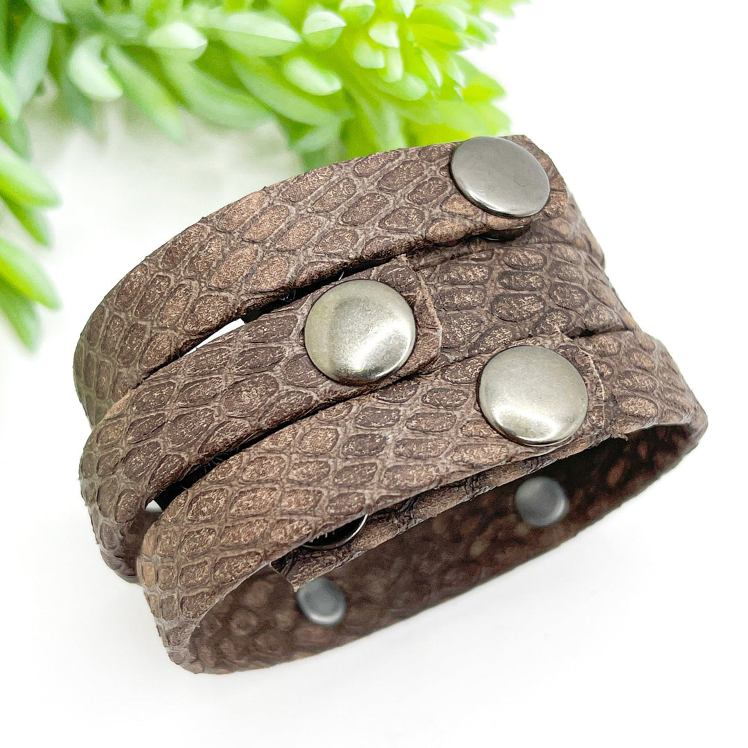 Nordic Walnut Brown | 3 Phrases | Leather Skinny Bracelet | Adjustable Skinny Bracelets Create Hope Cuffs 