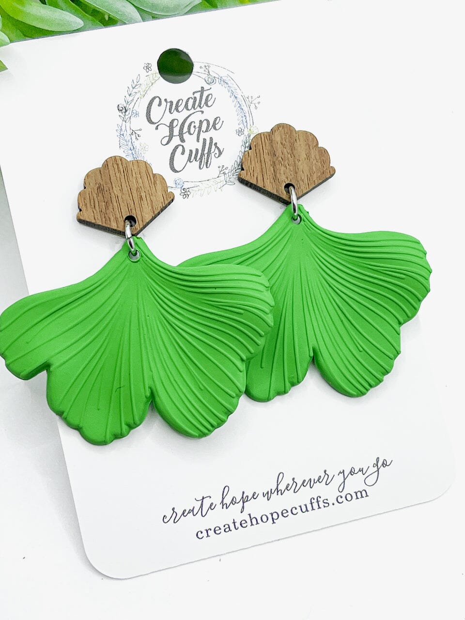 Petal Blooms | 2 Colors | Leather and Resin Earrings | Stacked | Hypoallergenic | Women Leather Earrings Create Hope Cuffs Kelly Green 