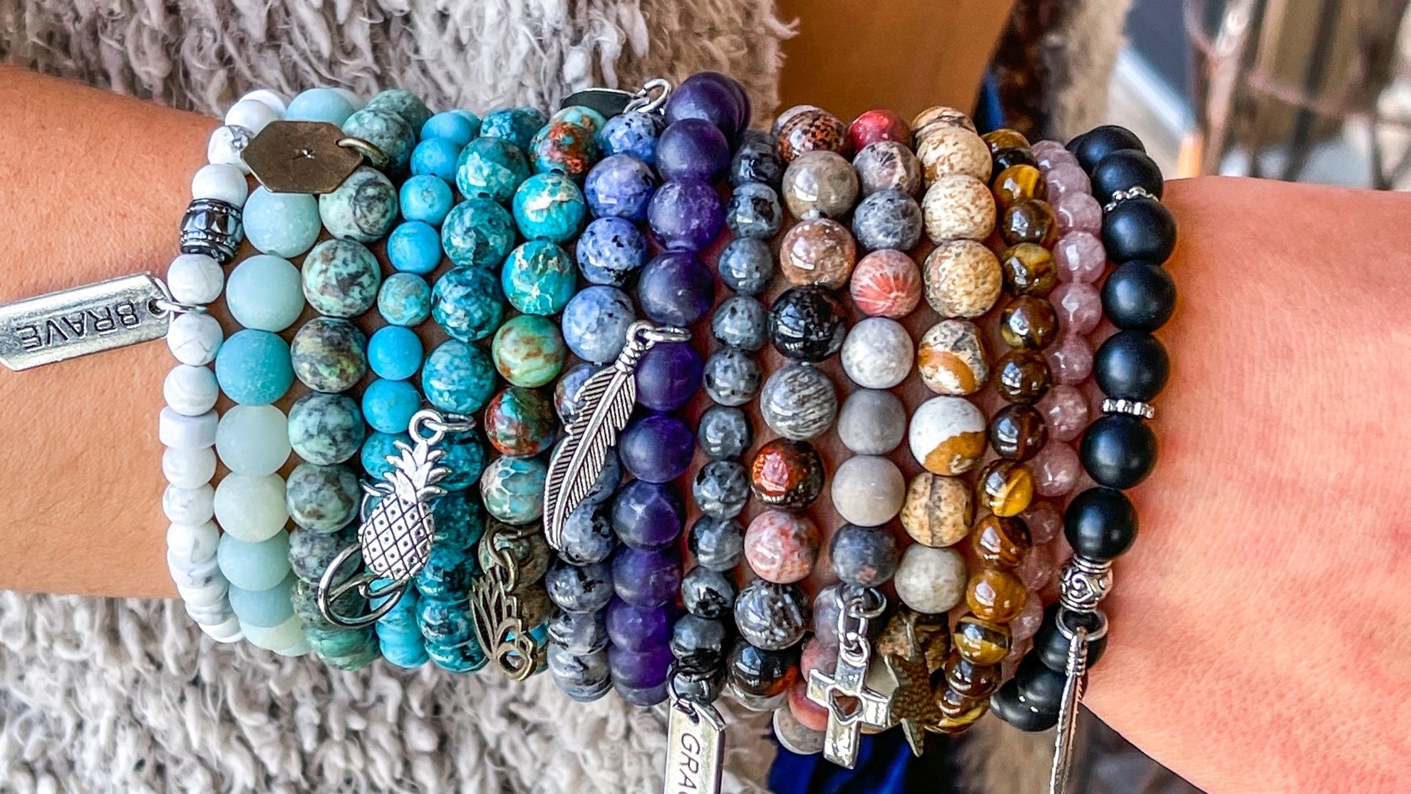 Beaded jewelry store bracelets