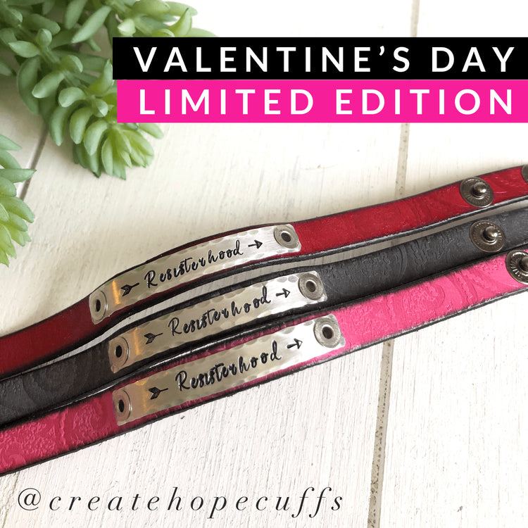 Resisterhood Metallic Leather Skinny Bracelets, Jen Hatmaker Collection, Hope Swag, 4 colors Skinny Bracelets Create Hope Cuffs 