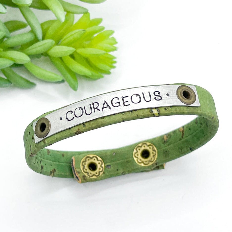 Six Phrases | Olive & Avocado Cork | Skinny Bracelet | Adjustable Skinny Bracelets Create Hope Cuffs 