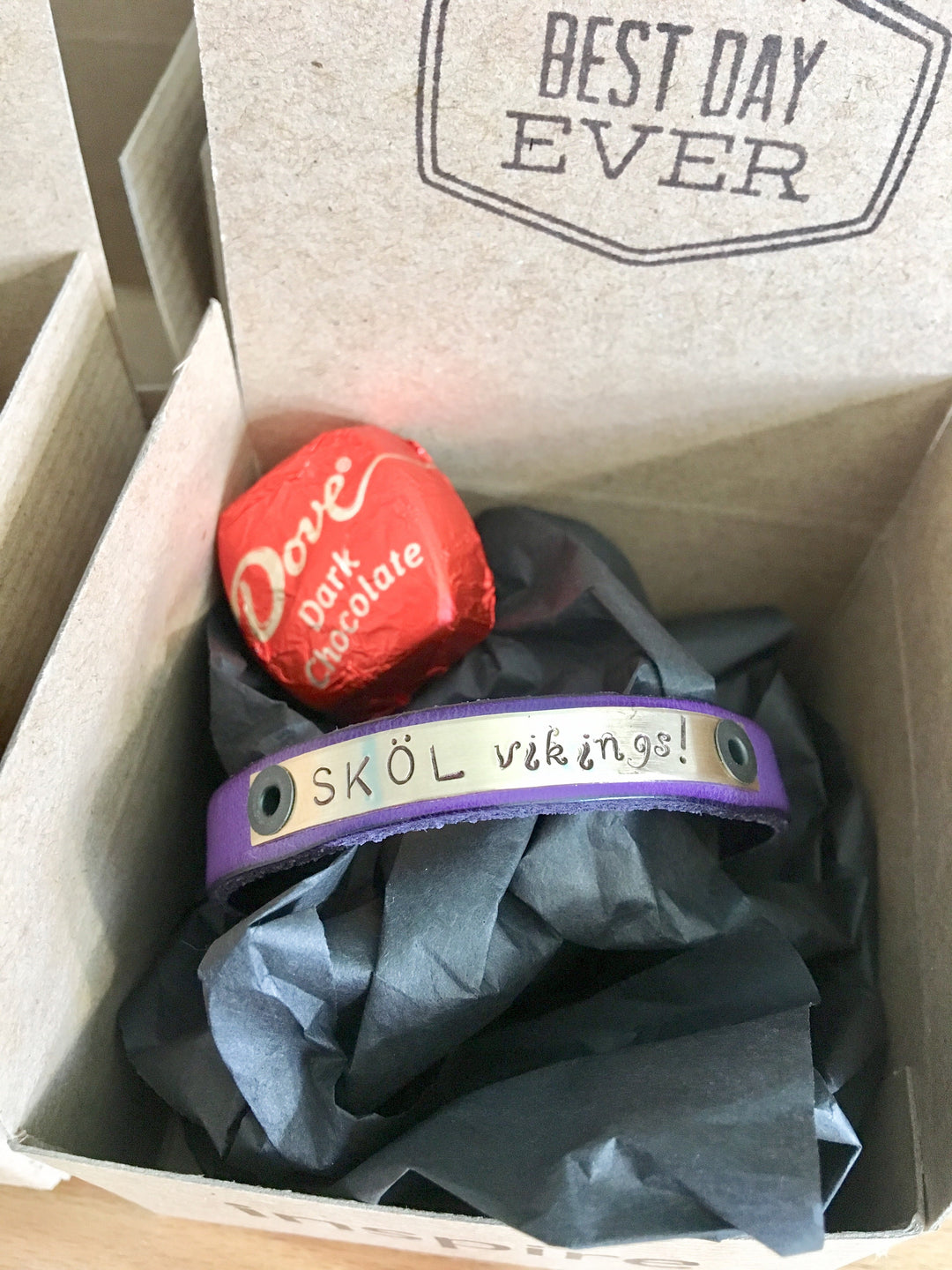 SKOL Vikings Skinny Purple Leather Bracelet, adjustable Skinny Bracelets Create Hope Cuffs 
