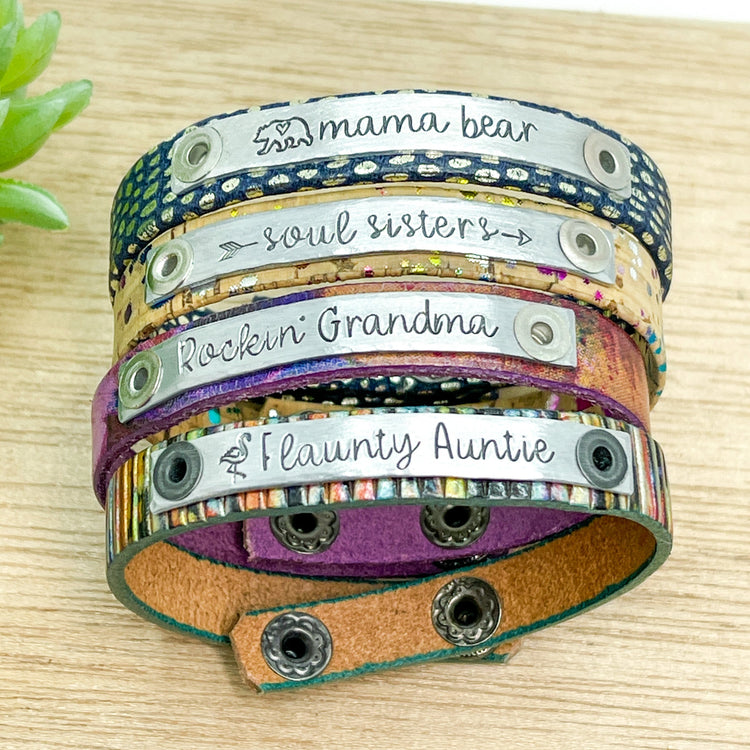 SOUL SISTERS | Natural Rainbow Cork | Skinny Bracelet | Adjustable Skinny Bracelets Create Hope Cuffs 