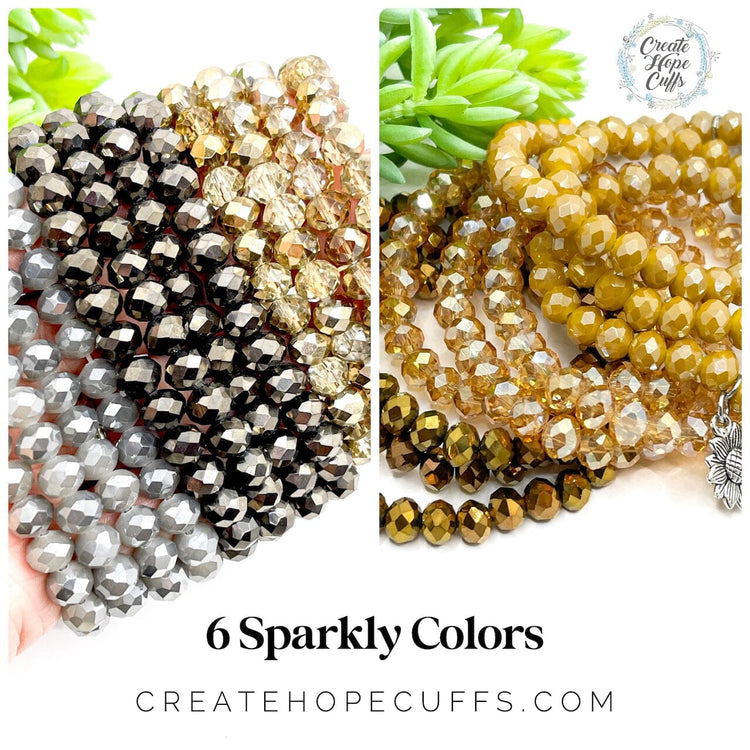 Stackable Crystal Bead Bracelets | 8mm Faceted Crystal | 6 Colors | Women Create Hope Cuffs 