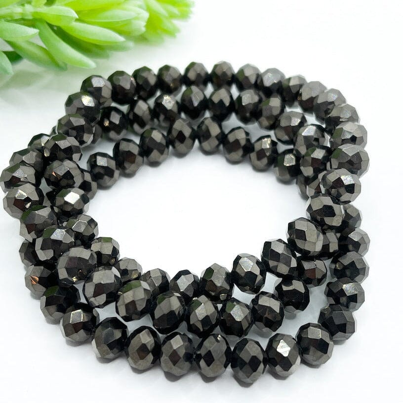 Stackable Crystal Bead Bracelets | 8mm Faceted Crystal | 6 Colors | Women Create Hope Cuffs Brown Sparkle 
