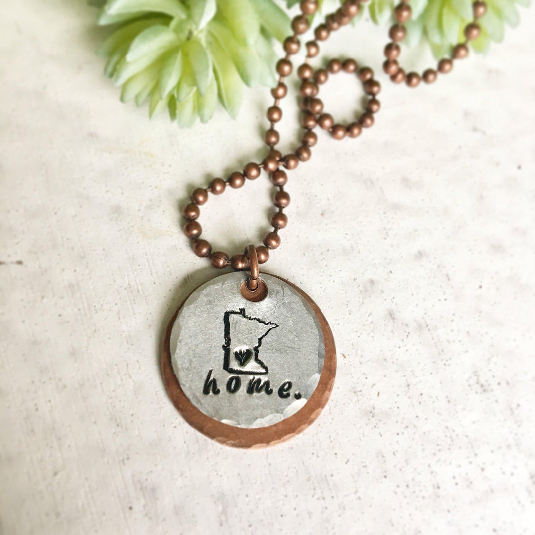 STATE HOME Copper & Silver Vintage Necklace All 50 States Available! Vintage Necklace Create Hope Cuffs 