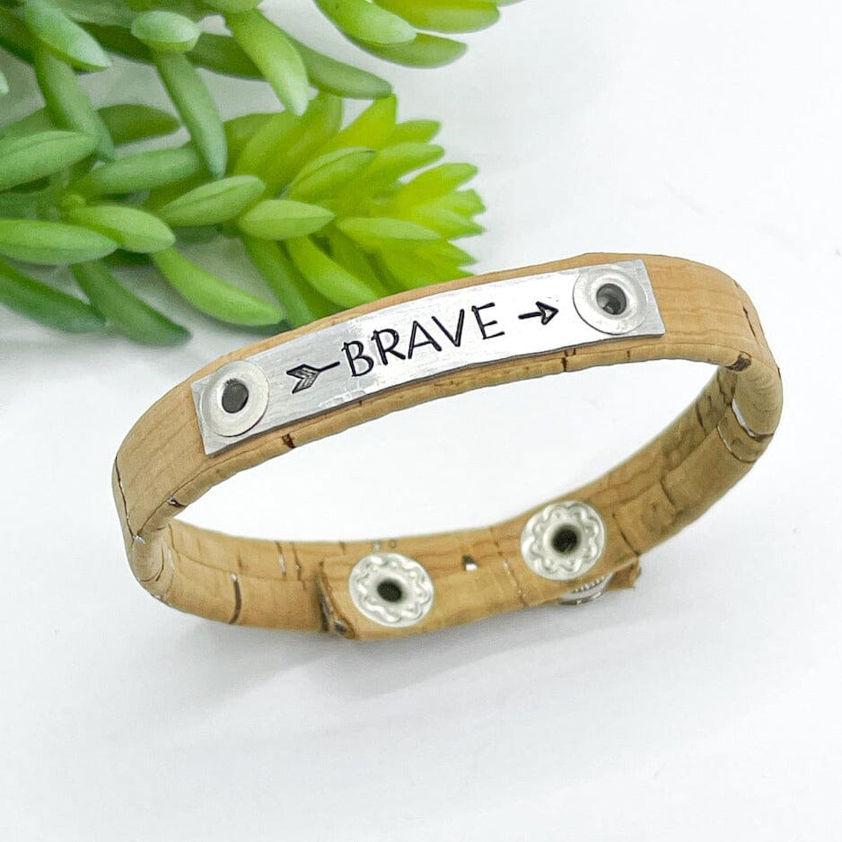 Three Phrases | Silver Fleck Cork | Skinny Bracelet | Adjustable Skinny Bracelets Create Hope Cuffs 
