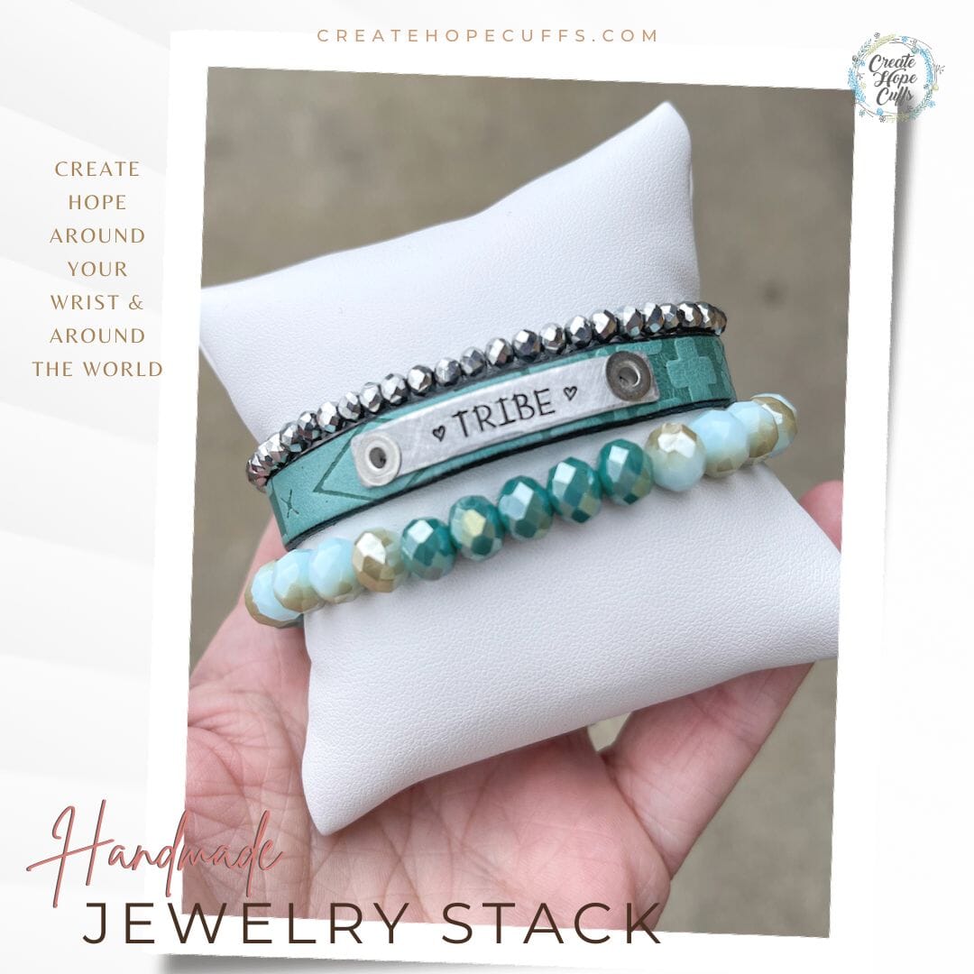 Tucson Turquoise TRIBE Stack | Skinny Set | Leather Bracelets | Womens Skinny Bracelets Create Hope Cuffs 