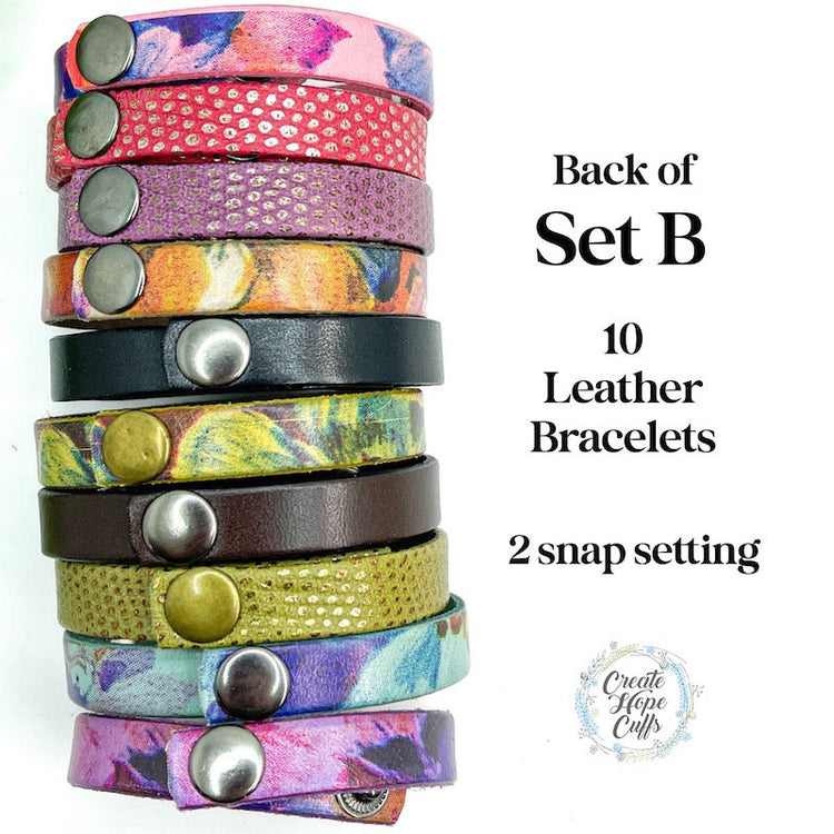 (Wholesale) 3 BUNDLE OPTIONS | SPRING Blossoms | Skinny Leather Bracelets | Save more than $64! Leather Wrap Create Hope Cuffs 