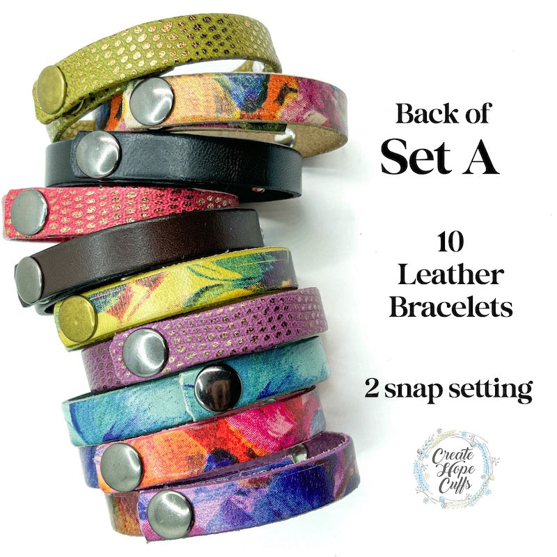 (Wholesale) 3 BUNDLE OPTIONS | SPRING Blossoms | Skinny Leather Bracelets | Save more than $64! Leather Wrap Create Hope Cuffs 