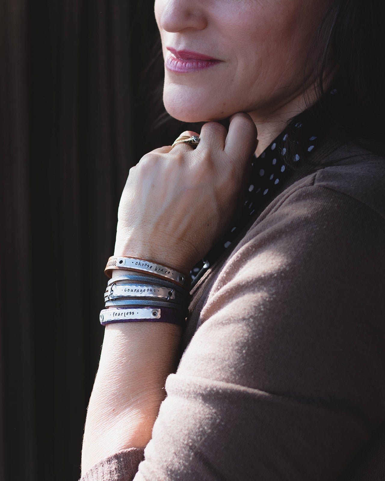 (Wholesale) BE STILL & KNOW Mini Wrap | 13 Colors | Leather Bracelet | Women | Adjustable Leather Wrap Create Hope Cuffs 