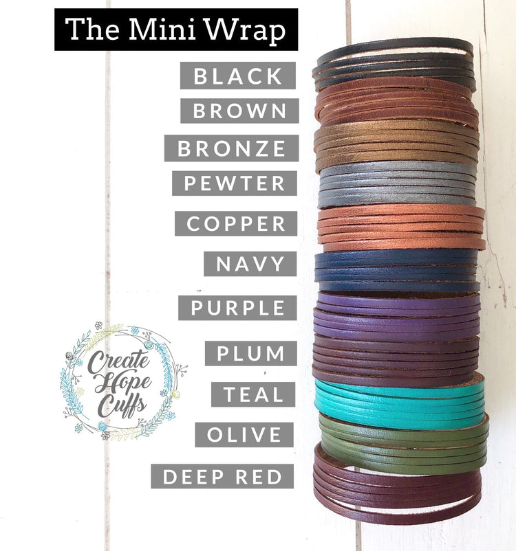 (Wholesale) BE STILL & KNOW Mini Wrap | 13 Colors | Leather Bracelet | Women | Adjustable Leather Wrap Create Hope Cuffs 