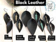 (Wholesale) Black Leather Boho Petal Earrings | 2 Sizes | Choose your Charm | Oil Diffuser
