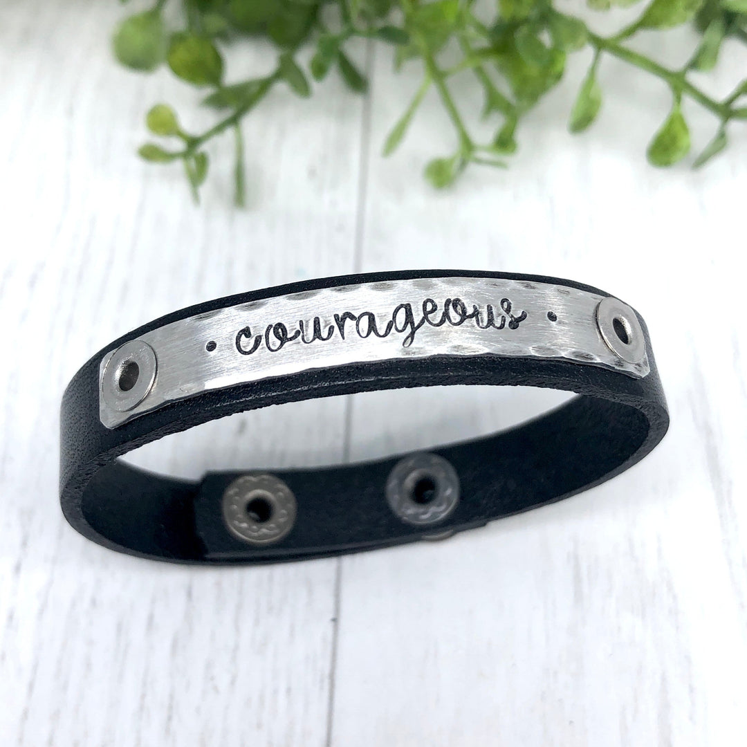 (Wholesale) BUNDLE: COURAGEOUS Skinny Leather Bracelet, 20+ color options Skinny Bracelets Create Hope Cuffs 