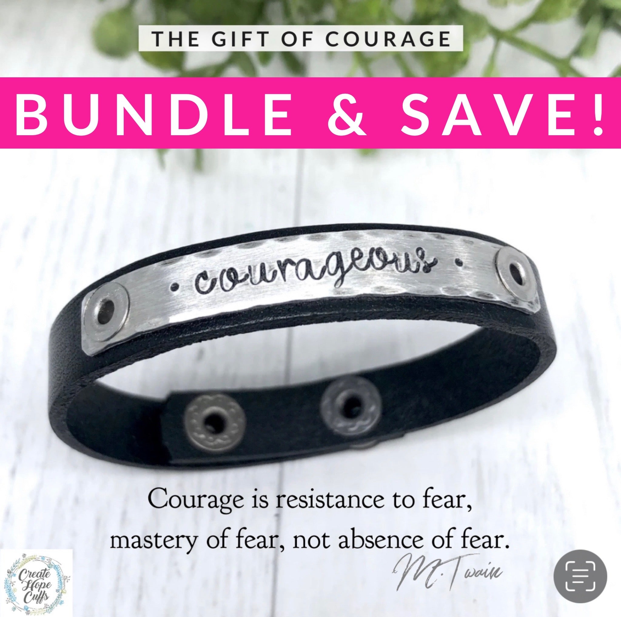 (Wholesale) BUNDLE: COURAGEOUS Skinny Leather Bracelet, 20+ color options Skinny Bracelets Create Hope Cuffs 