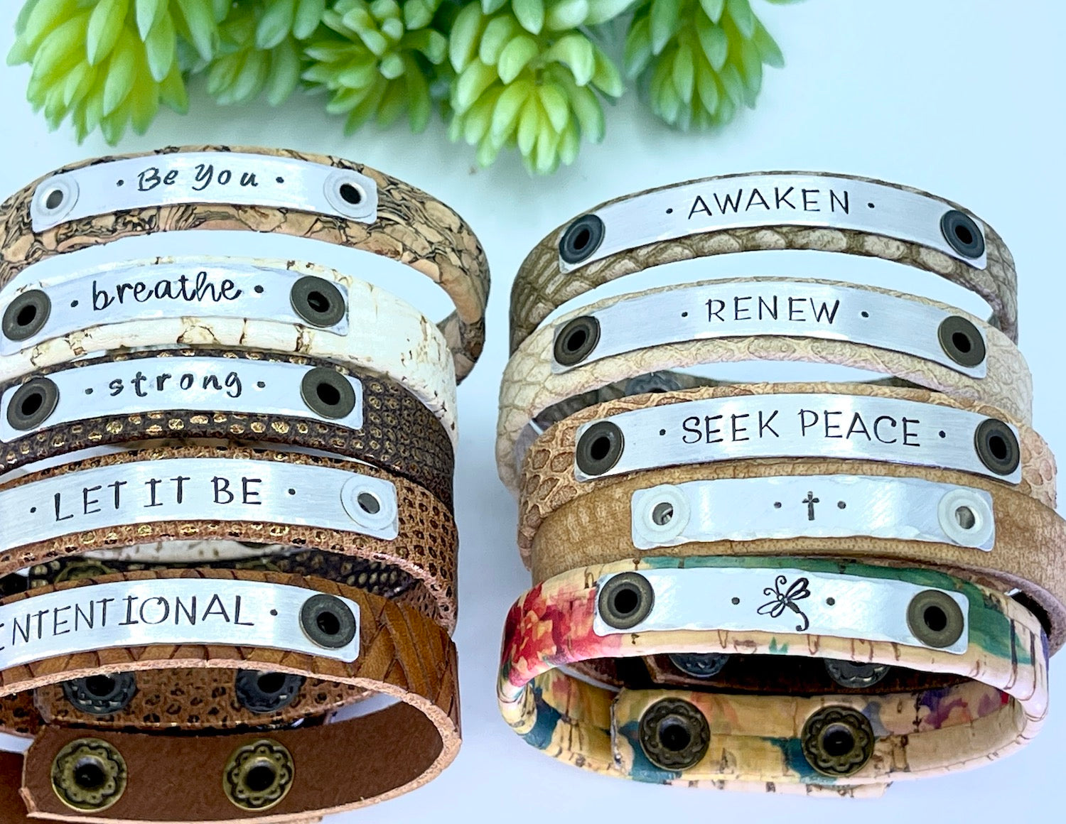 (Wholesale) BUNDLE: Earthy 2022 Inspo | 32 Bracelets | Save $75 Leather Wrap Create Hope Cuffs 