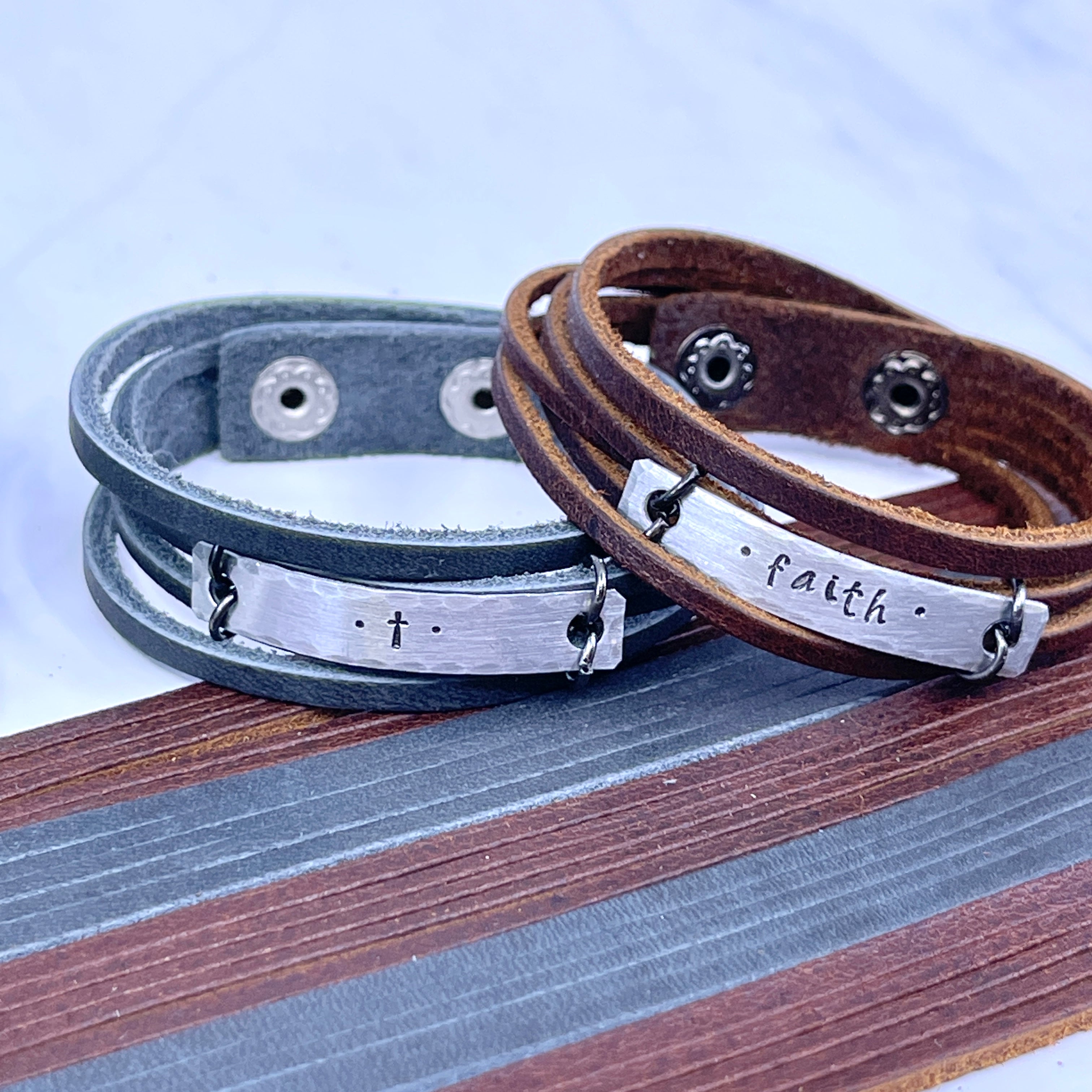 (Wholesale) BUNDLE: MiNi Leather Wraps Leather Wrap Create Hope Cuffs 