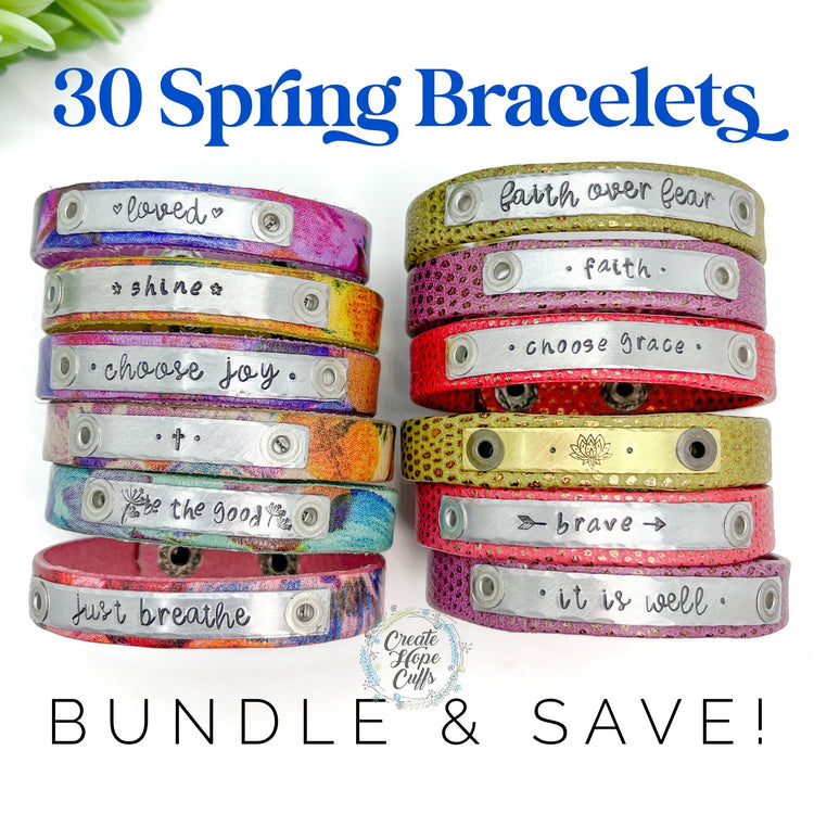 (Wholesale) BUNDLE: 🌺 Spring Blossoms 2022 | 30 Bracelets | Save $80 Bracelets Create Hope Cuffs 