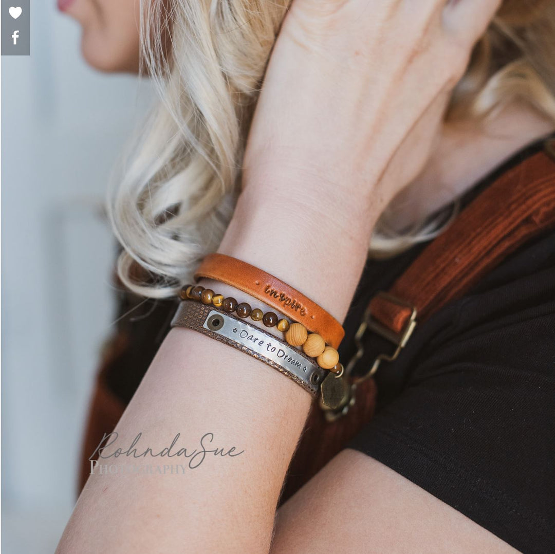 (Wholesale) Bundles: October - TAP THIS TITLE TO CHOOSE YOUR BUNDLE! Leather Wrap Create Hope Cuffs 