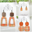 (Wholesale) Candy Corn Plaid Leather Earrings | 3 Styles | Stacked | Hypoallergenic | Women