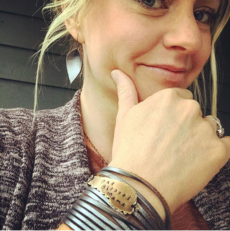(Wholesale) Metallic Leather Boho PETITE Petal Earrings | 3 colors | 2" drop | Essential Oil Diffusers Leather Earrings Create Hope Cuffs 