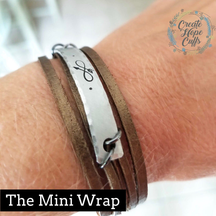 (Wholesale) MINI Shredded Wrap Bracelet, adjustable -TAP TITLE FOR OPTIONS LIST Leather Wrap Create Hope Cuffs 