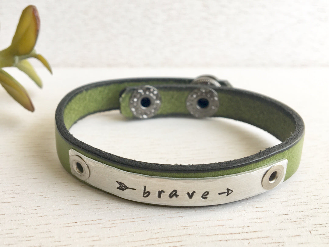 (Wholesale) MORE PHRASES Skinny Empowerment Leather | Womens Teens Bracelet | 12 Colors | adjustable for Women or Teens Skinny Bracelets Create Hope Cuffs 