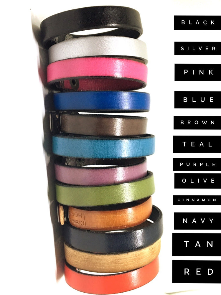 (Wholesale) MORE PHRASES Skinny Empowerment Leather | Womens Teens Bracelet | 12 Colors | adjustable for Women or Teens Skinny Bracelets Create Hope Cuffs 