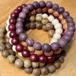 (Wholesale) Natural Wood Bead Bracelets | 8mm Beads | 6 Colors | Womens