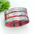 (Wholesale) New! Rose Watercolor Leather | 10 Phrases | Skinny Bracelet | Adjustable