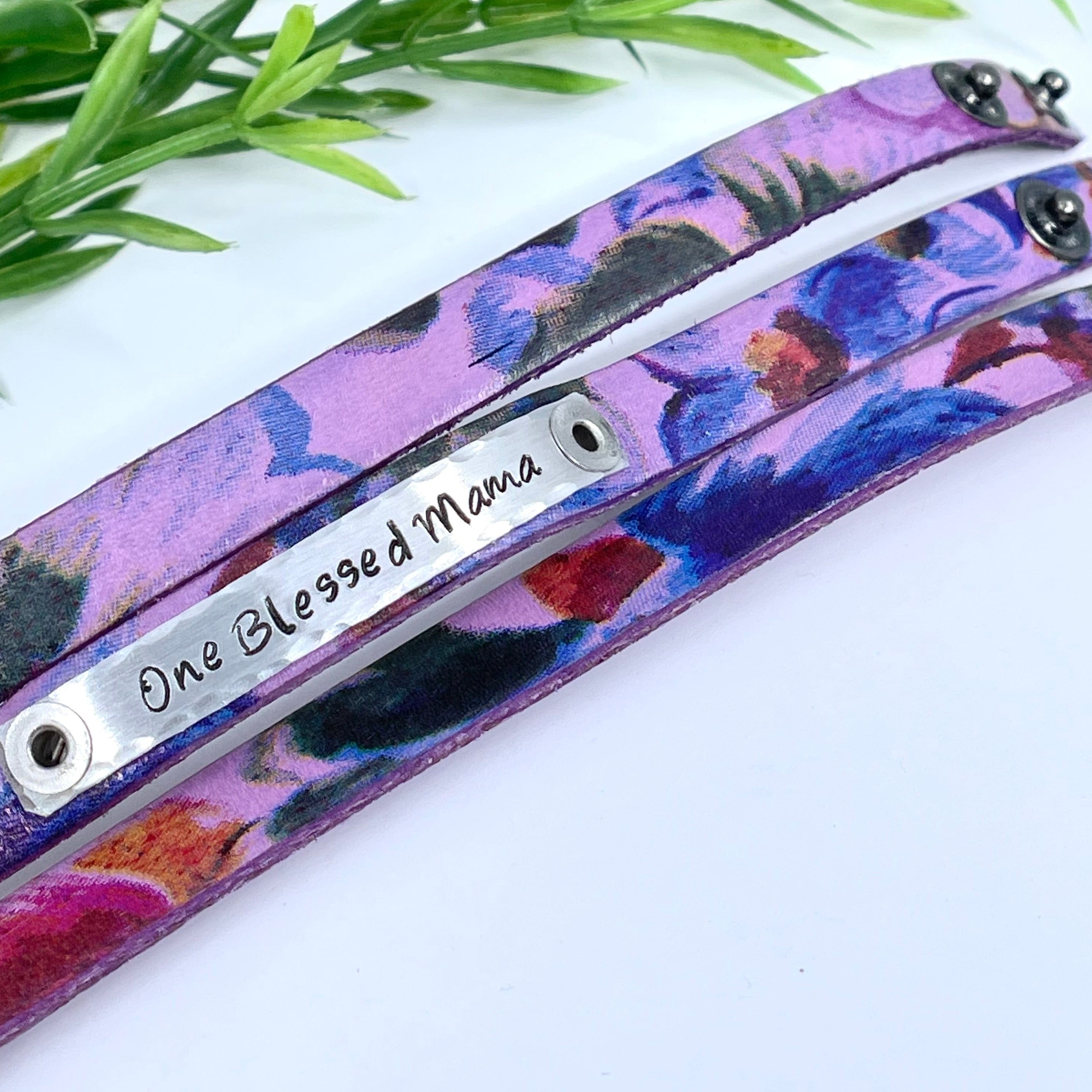 (Wholesale) New! Rose Watercolor Leather | 10 Phrases | Skinny Bracelet | Adjustable Skinny Bracelets Create Hope Cuffs 