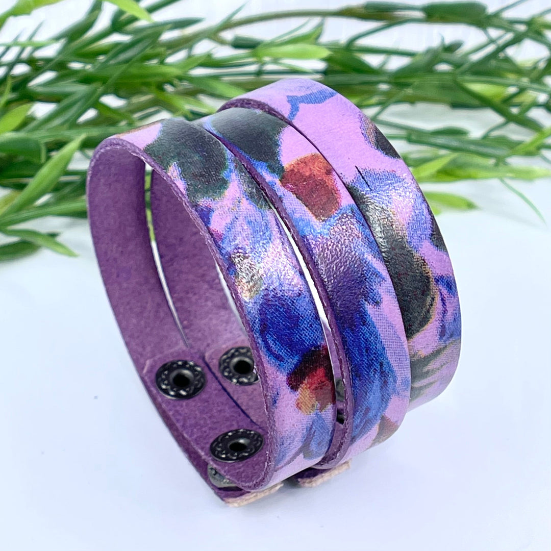 (Wholesale) New! Rose Watercolor Leather | 10 Phrases | Skinny Bracelet | Adjustable Skinny Bracelets Create Hope Cuffs 