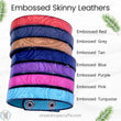 (Wholesale) Skinny Embossed Leather Bracelet | 7 Colors | Womens | Teens | adjustable