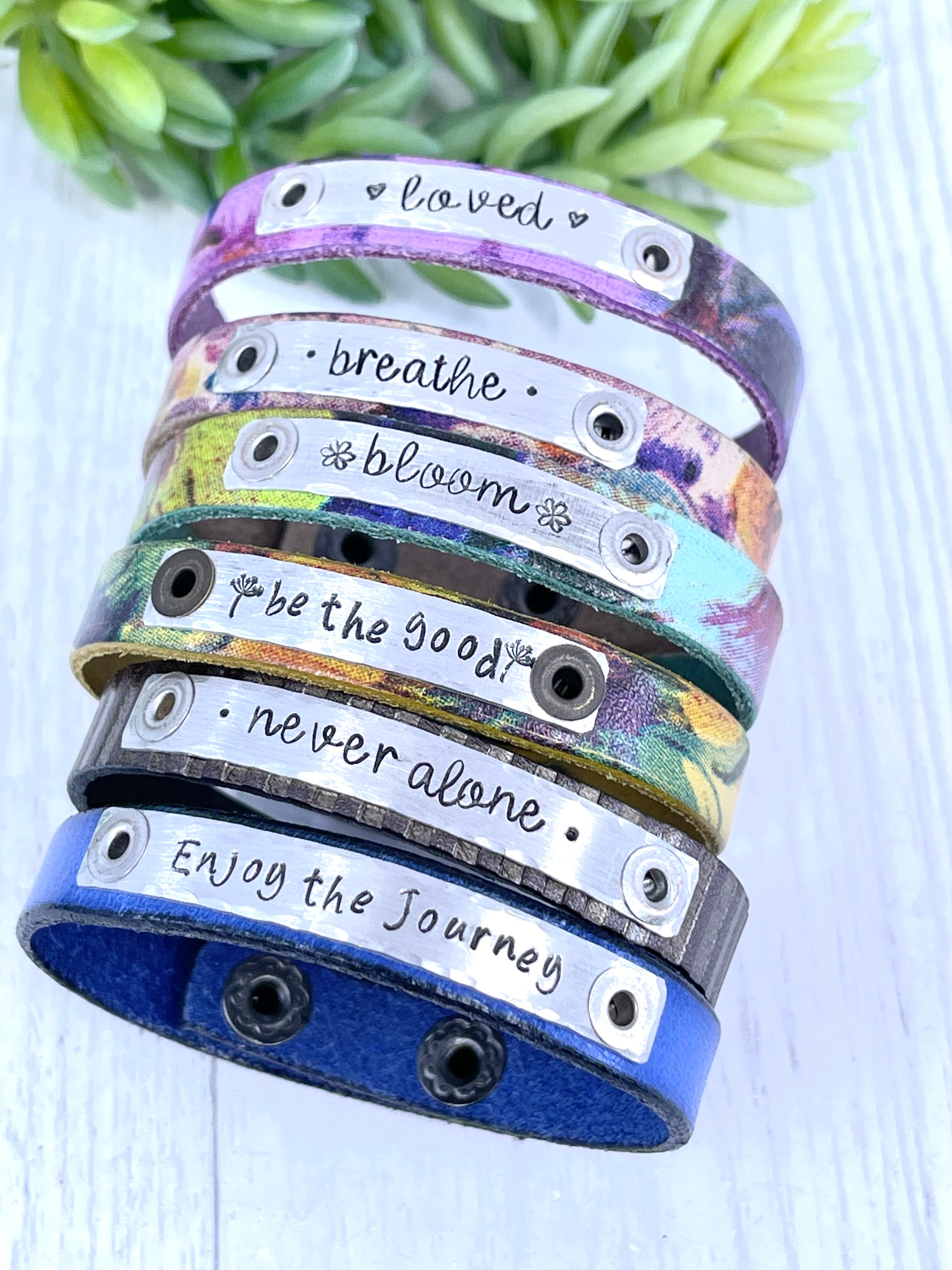 (Wholesale) SOLD OUT! July Skinny Leather Bracelet Bundle - Save $64! Leather Wrap Create Hope Cuffs 