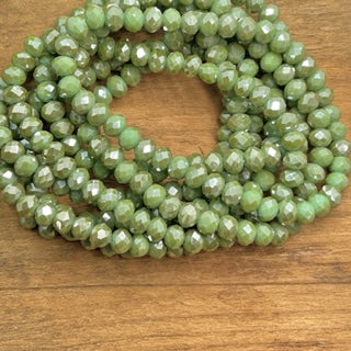 (Wholesale) Stackable 6mm Crystal | Bead Bracelets | 6 Options | Women Bracelets Create Hope Cuffs Green Apple 