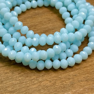 (Wholesale) Stackable 6mm Crystal | Bead Bracelets | 6 Options | Women Bracelets Create Hope Cuffs Pastel Blue 