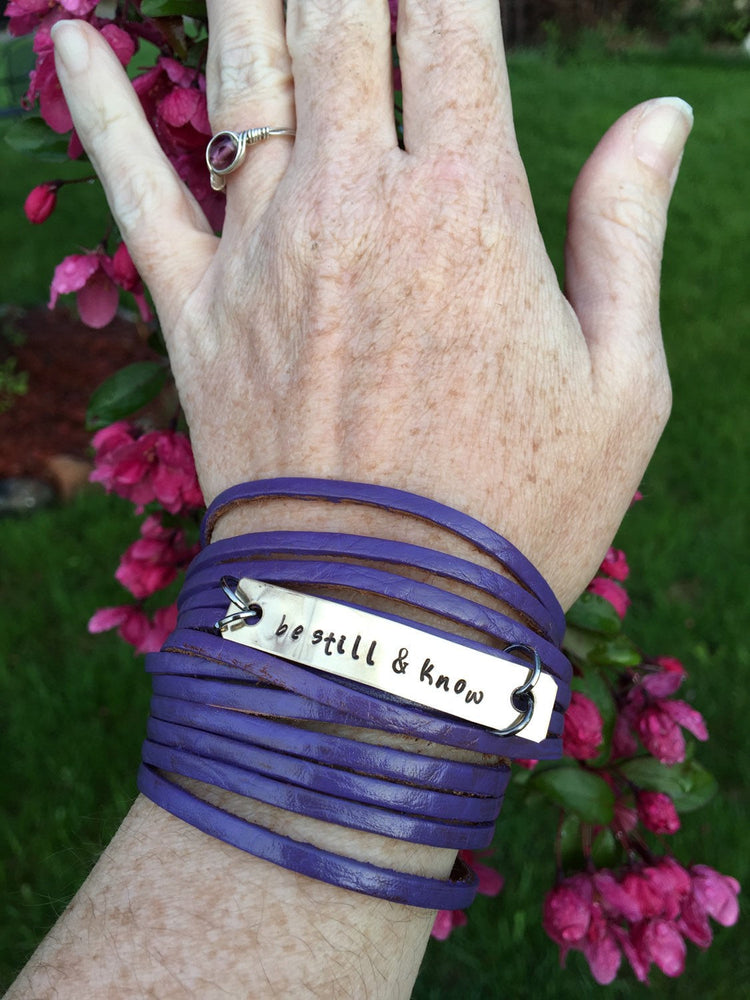 (Wholesale) Teal Leather & Brass Bar Wrap, adjustable Leather Wrap Create Hope Cuffs 